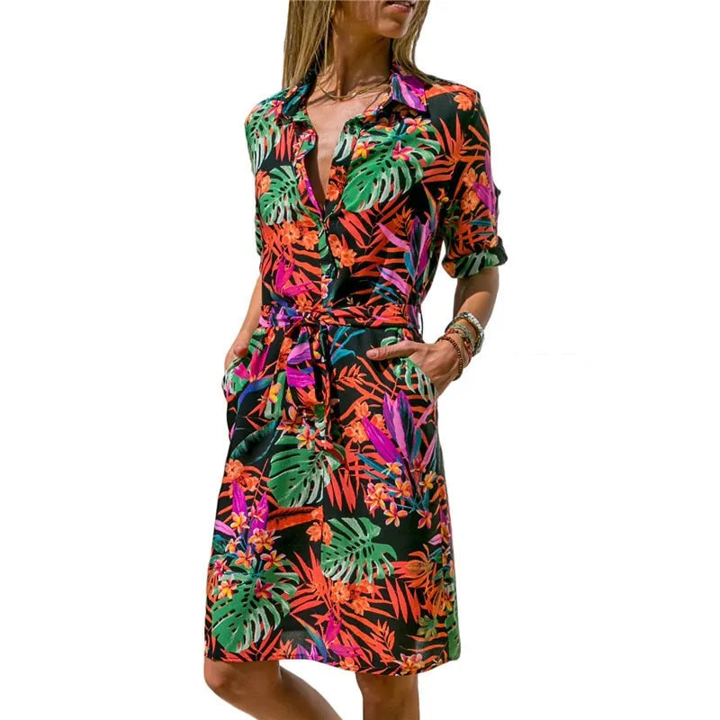 Women's Long Sleeve Shirt Dress