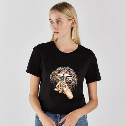 Leopard Lips Print Women's T-Shirt