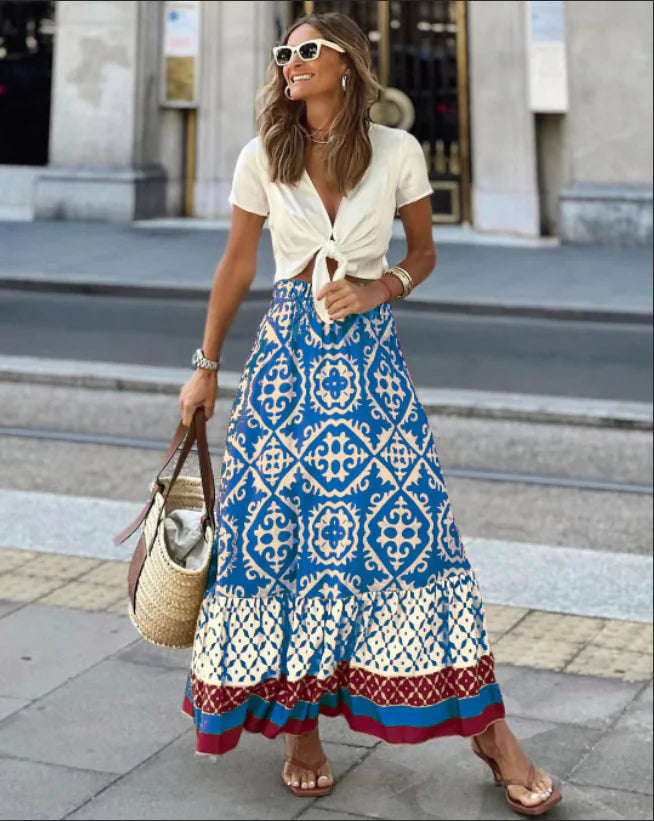 Printed Summer Swing Skirt