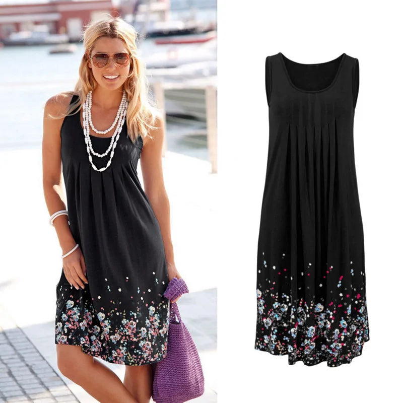 Printed Sleeveless Loose Dress