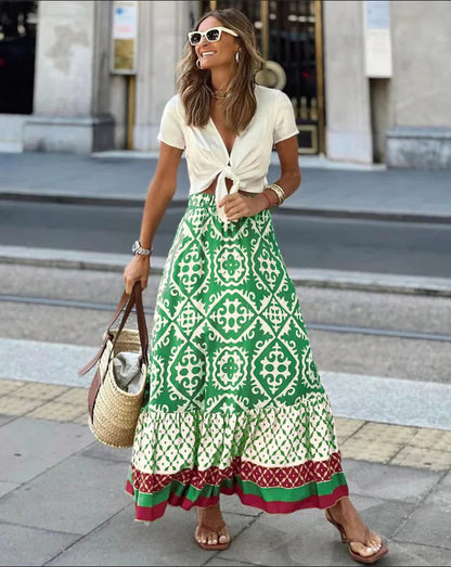 Printed Summer Swing Skirt