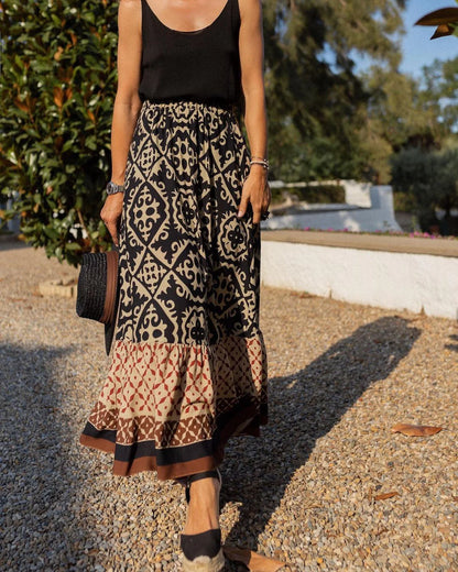 Printed Summer Swing Skirt