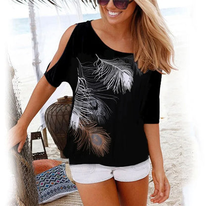 Women's Feather Print T-shirt