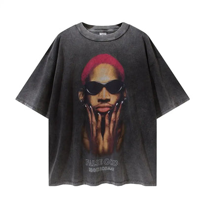 Men's Cotton Dennis Rodman Portrait T-Shirt