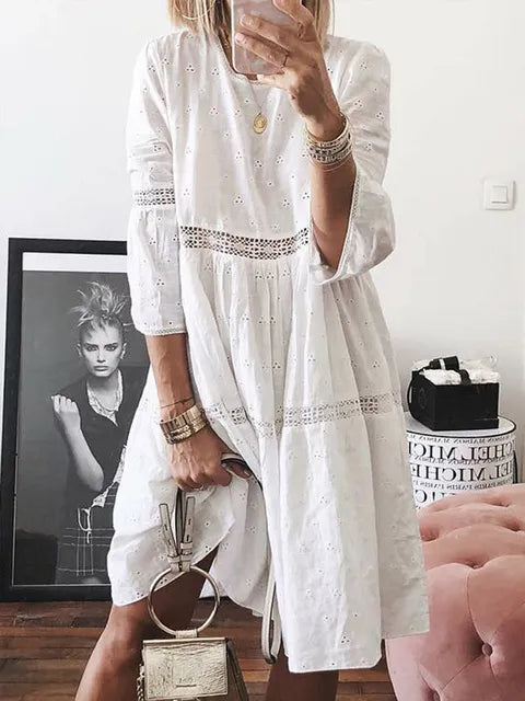 Boho Midi Dress Women Backless Dress