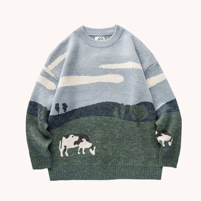 Cow Graphic Sweater